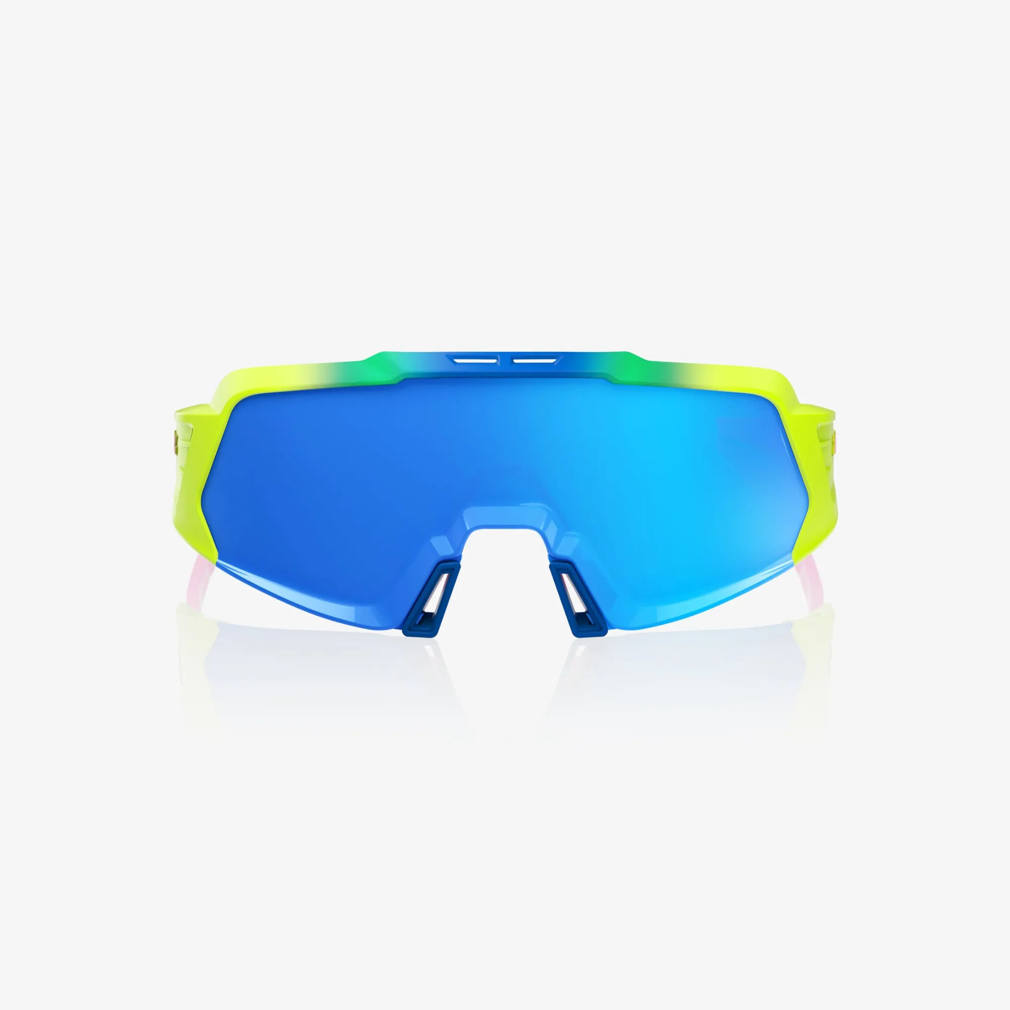 100% Korbin X Sunglasses - Satin Neon (Blue Multilayer Mirror Lens)