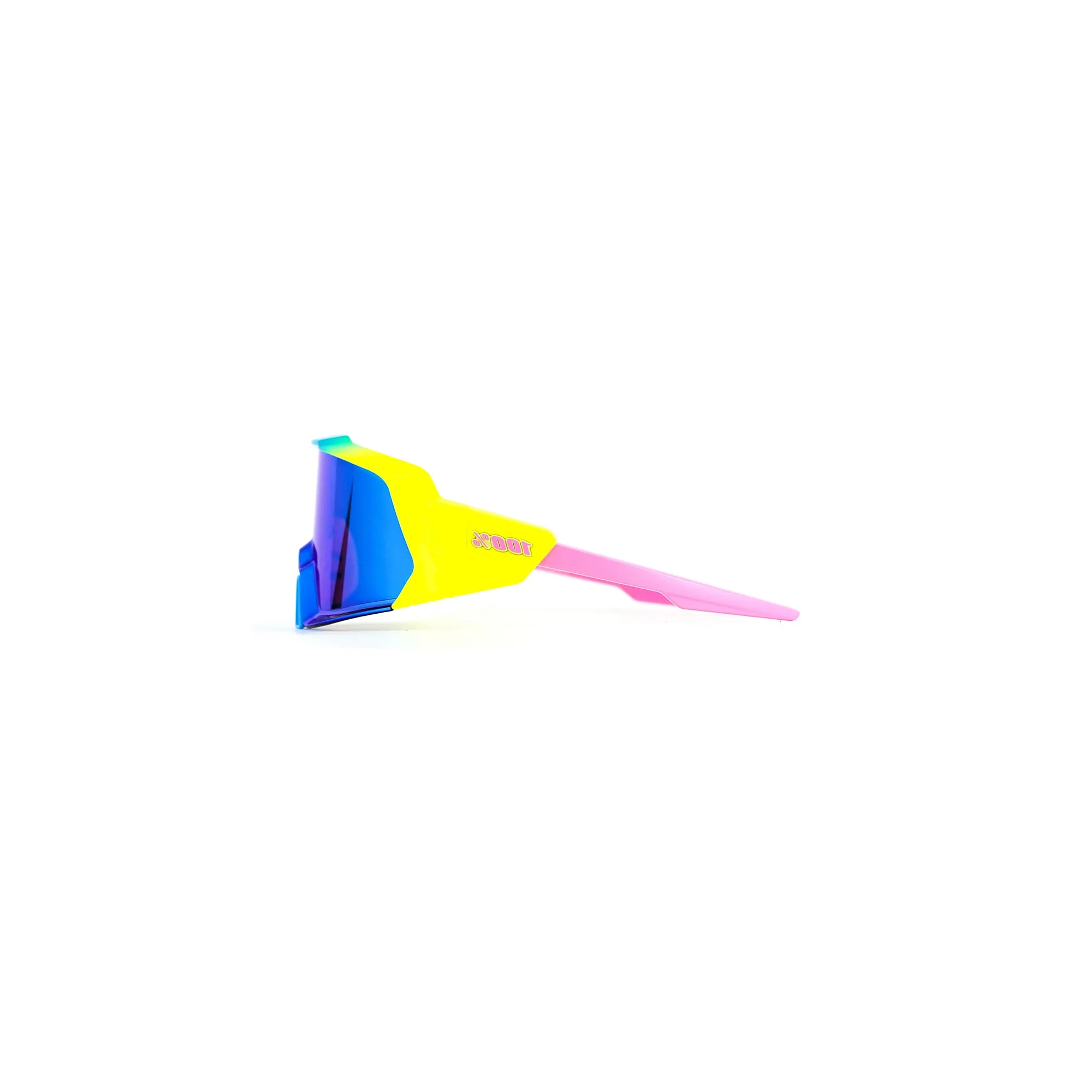 100% Korbin X Sunglasses - Satin Neon (Blue Multilayer Mirror Lens)