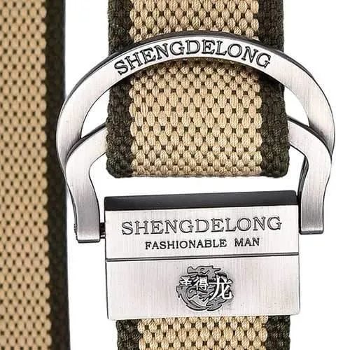 125CM Mens Double Ring Alloy Buckle Belt Outdoor Canvas Military Tactical Jeans Strip