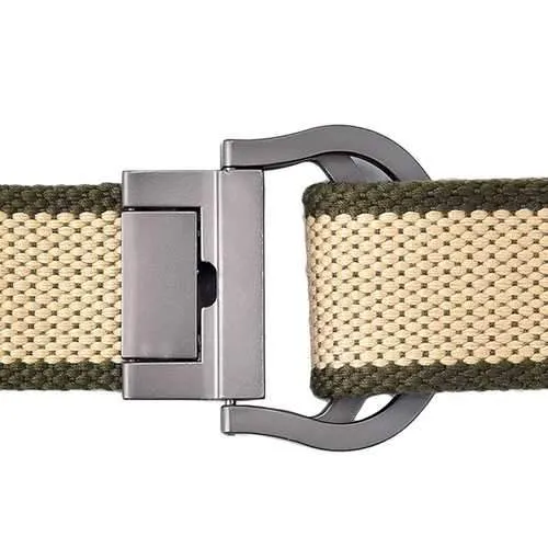 125CM Mens Double Ring Alloy Buckle Belt Outdoor Canvas Military Tactical Jeans Strip