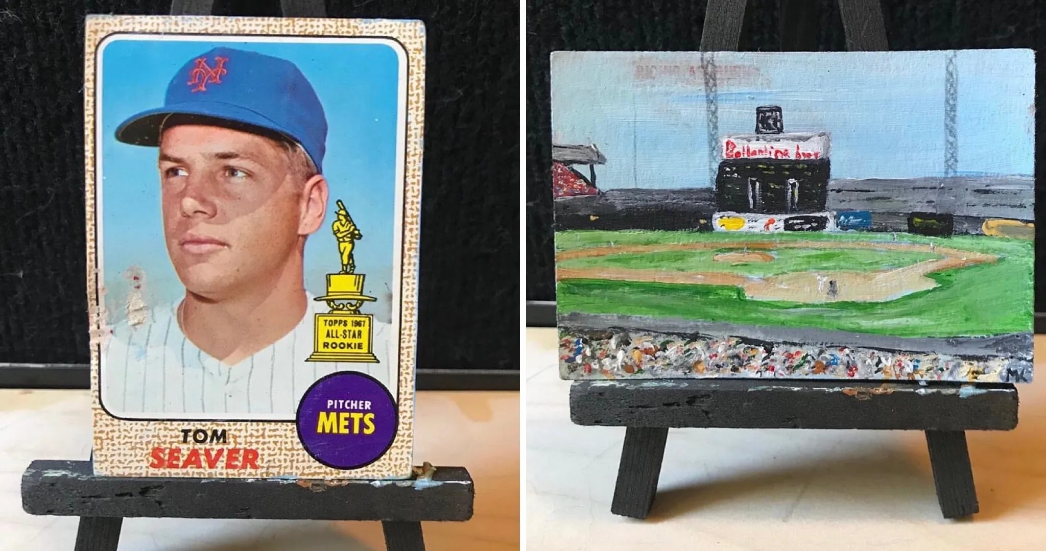 1968 Topps Tom Seaver Card - Shea Stadium Painting