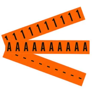 1" Character Height Black on Orange APWA Outdoor Numbers and Letters