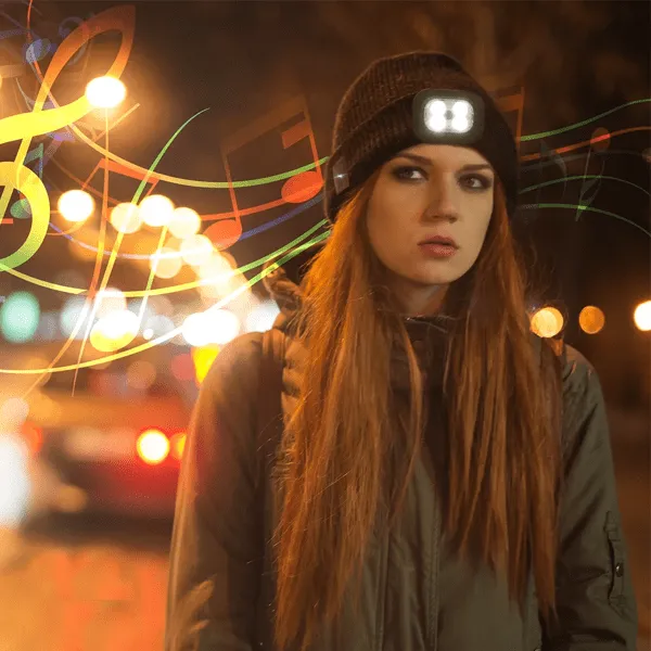 2 in 1 Rechargeable Lighted Bluetooth Beanie