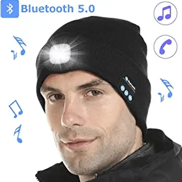 2 in 1 Rechargeable Lighted Bluetooth Beanie