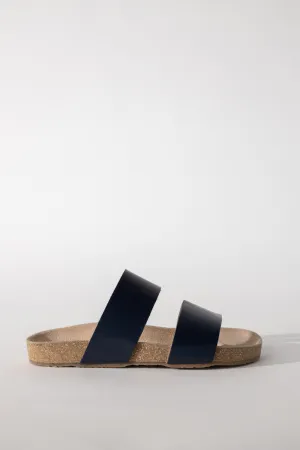 2 Strap Sandal in Blu Navy