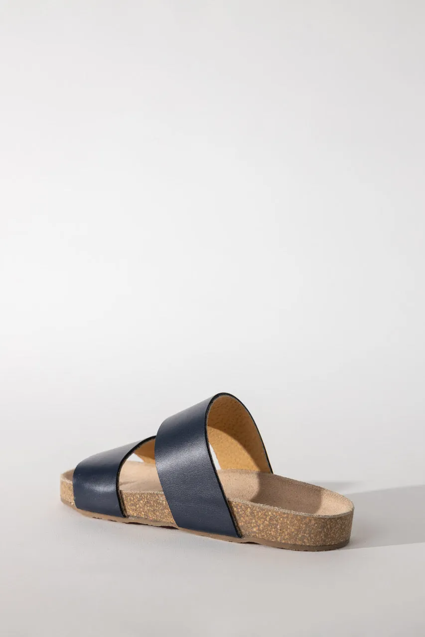 2 Strap Sandal in Blu Navy