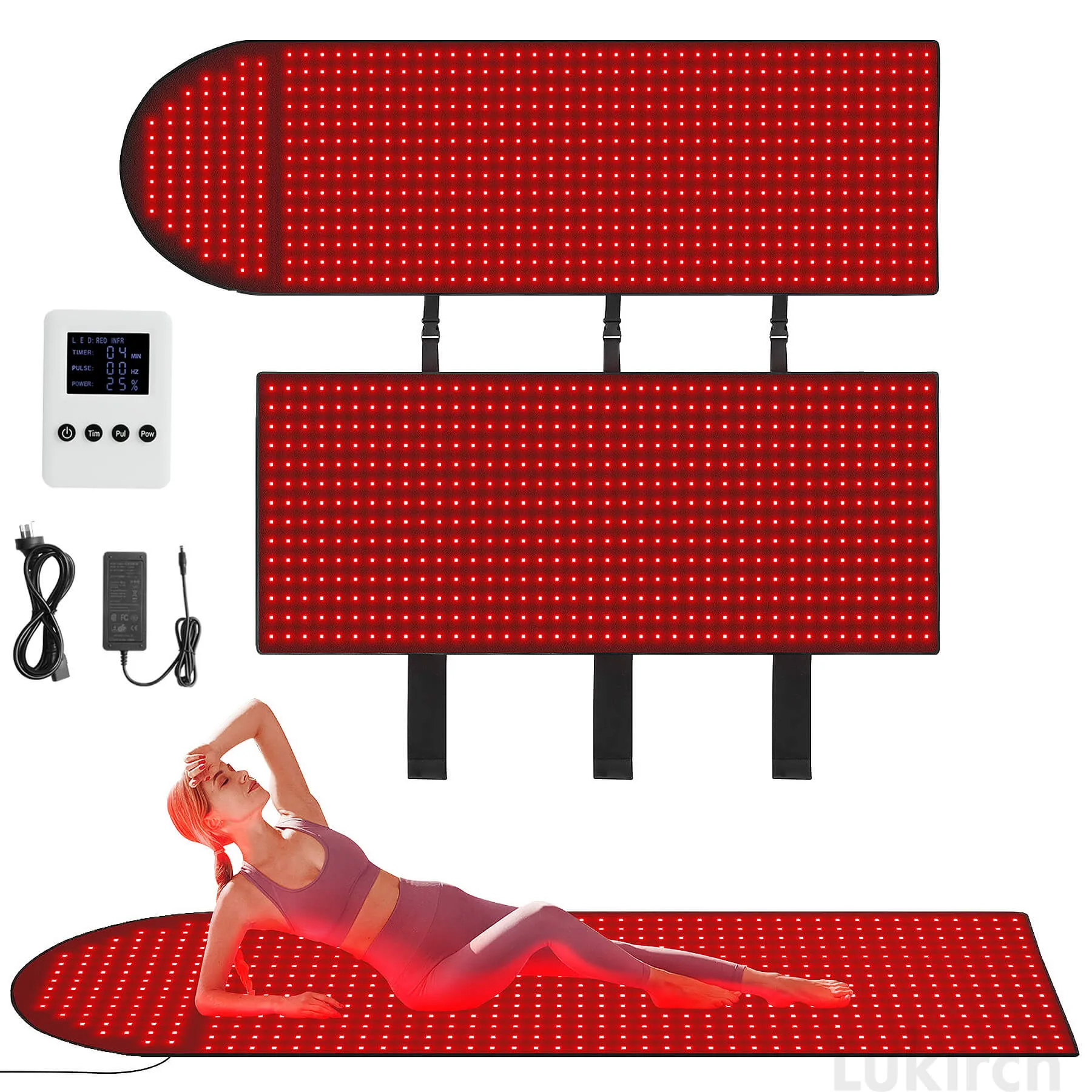 2024 Lukirch® Medical Grade Full Body Red Light Therapy Blanket with Romote, Red Light Therapy Pad at Home, Infrared Light Therapy