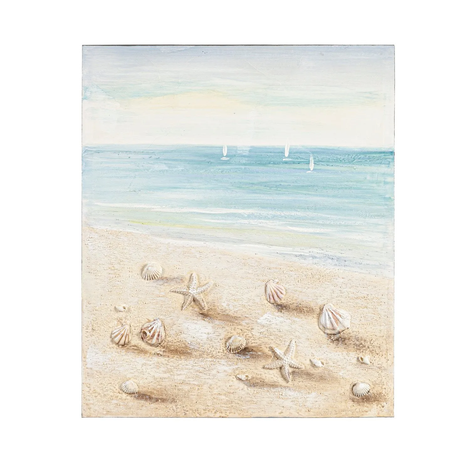 20"L x 24"H Hand Painted Textured Indoor Canvas Wall Décor, Shoreline,6c89011