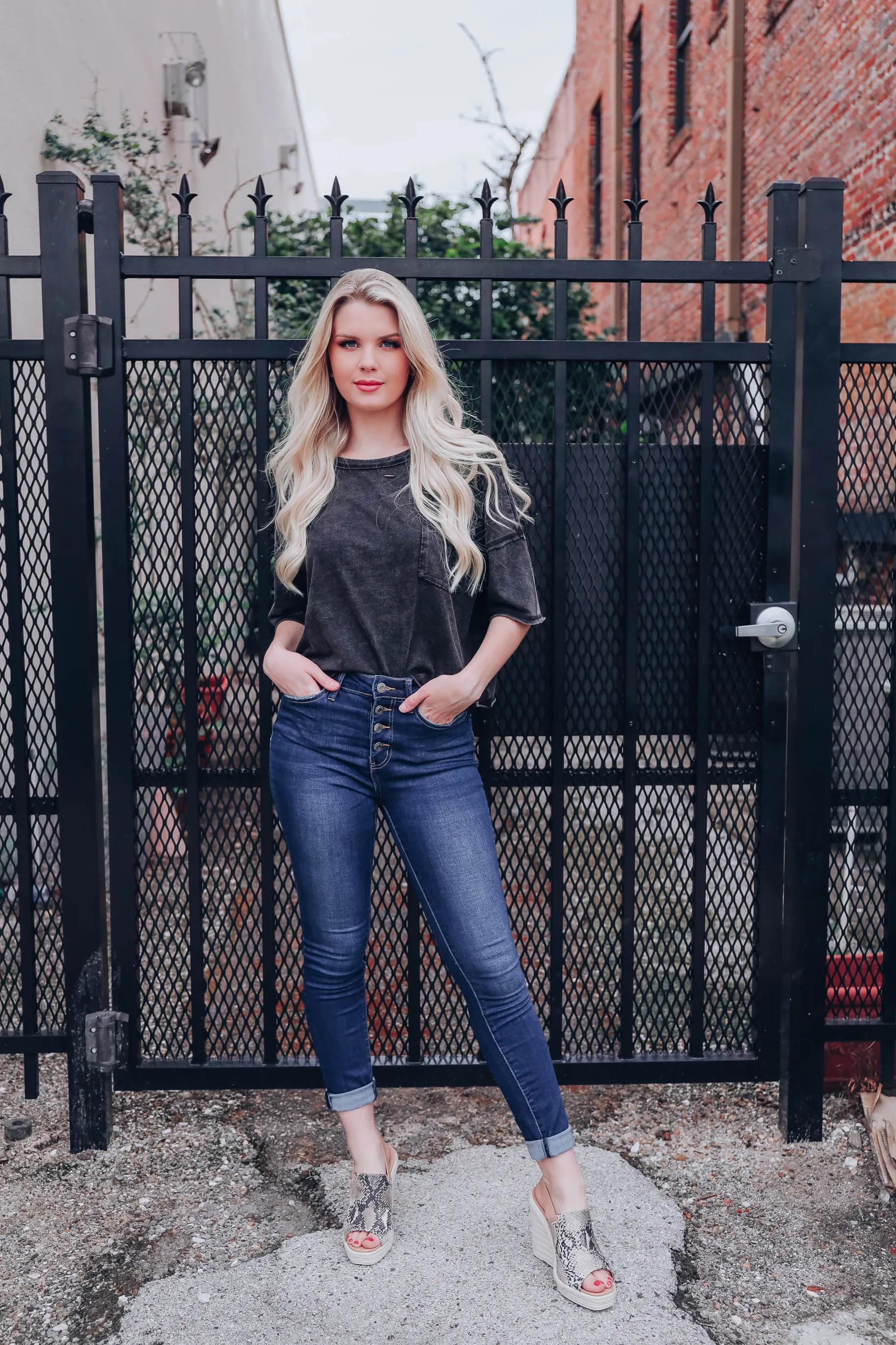A True Classic Cropped Distressed Tee