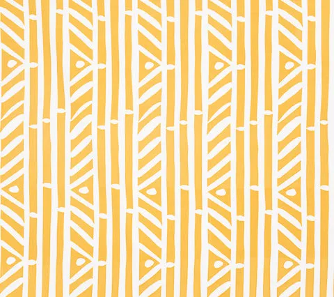 Alan Campbell Fabric: Candu - Custom Yellow on White Suncloth