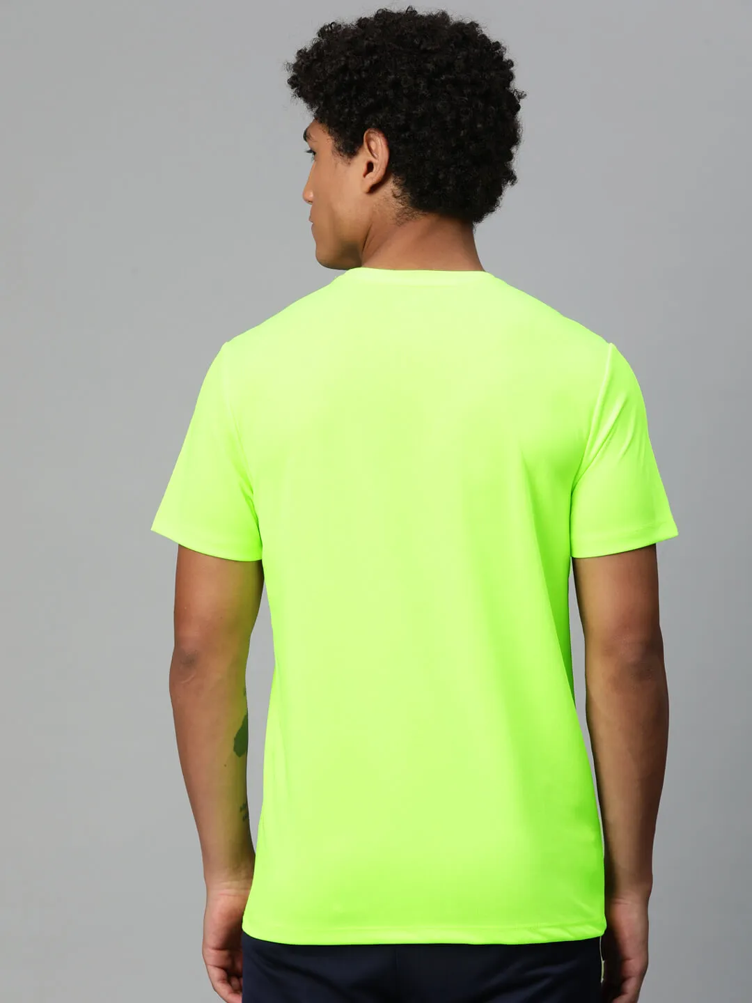 Alcis Men Brand Logo Printed Anti Static Slim Fit T-shirt
