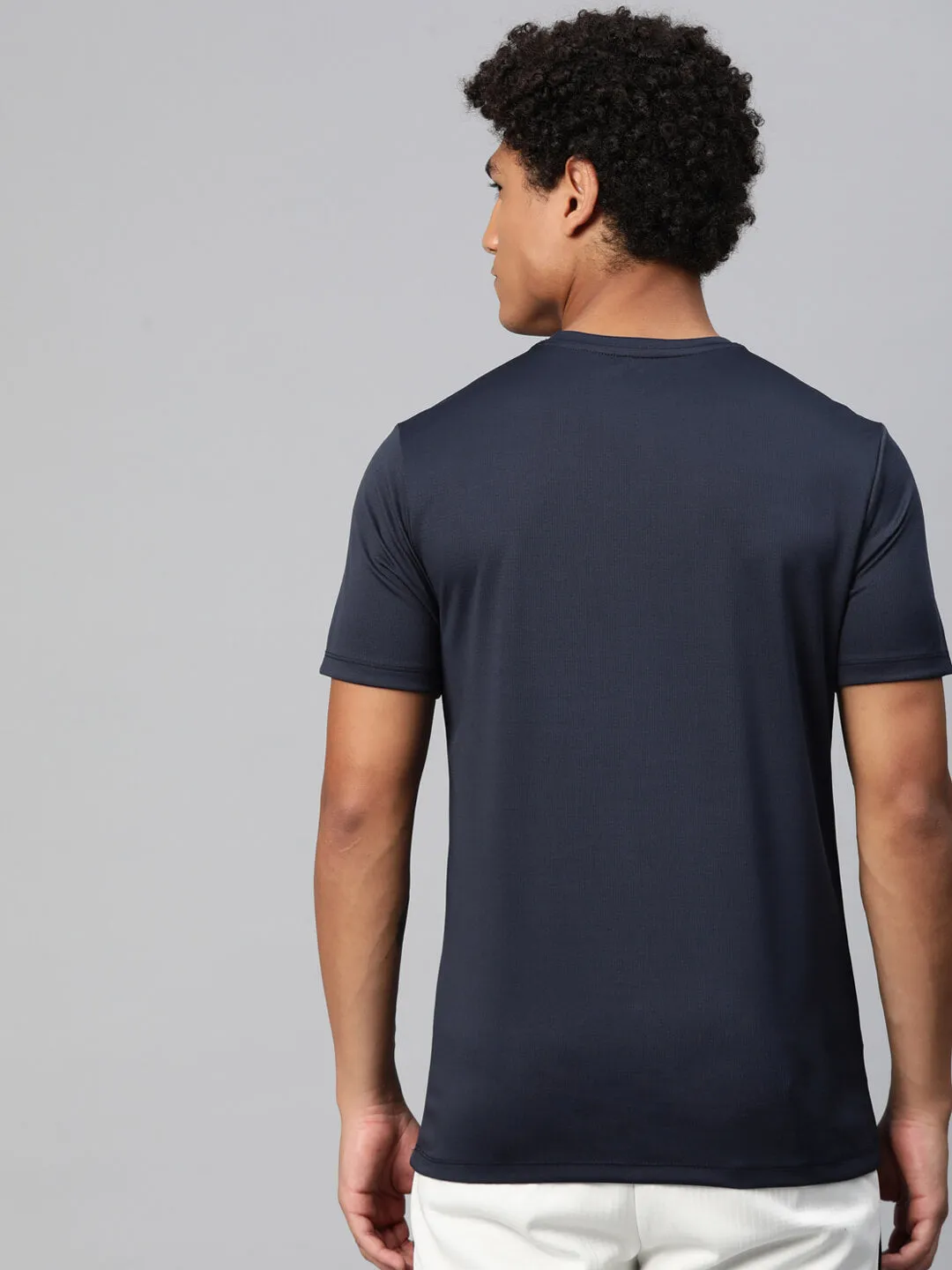 Alcis Men Brand Logo Printed Anti Static Slim Fit T-shirt