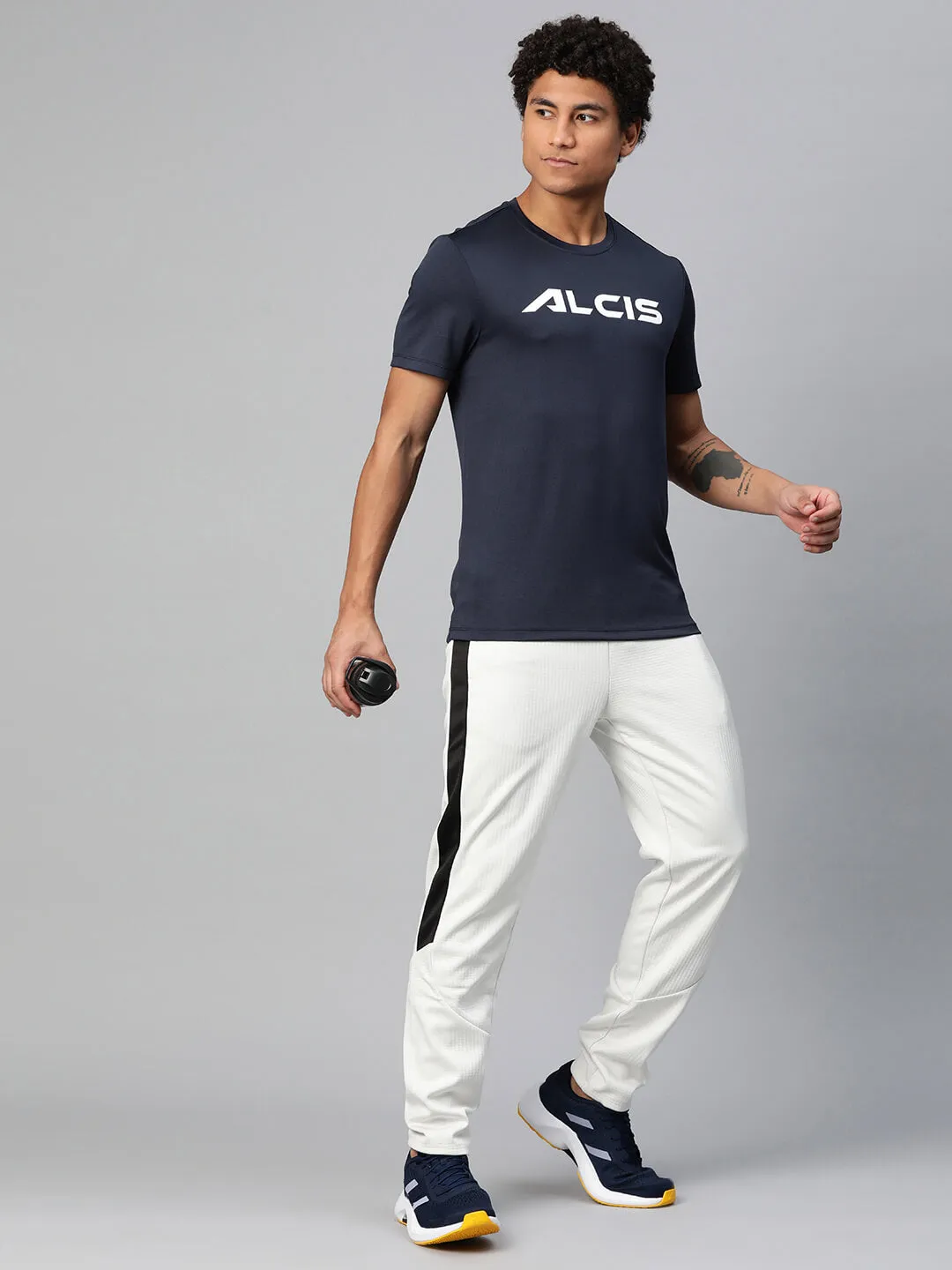 Alcis Men Brand Logo Printed Anti Static Slim Fit T-shirt