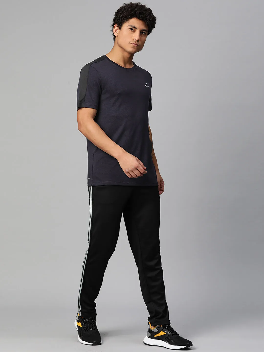 Alcis Men Brand Logo Printed Anti Static Slim Fit T-shirt
