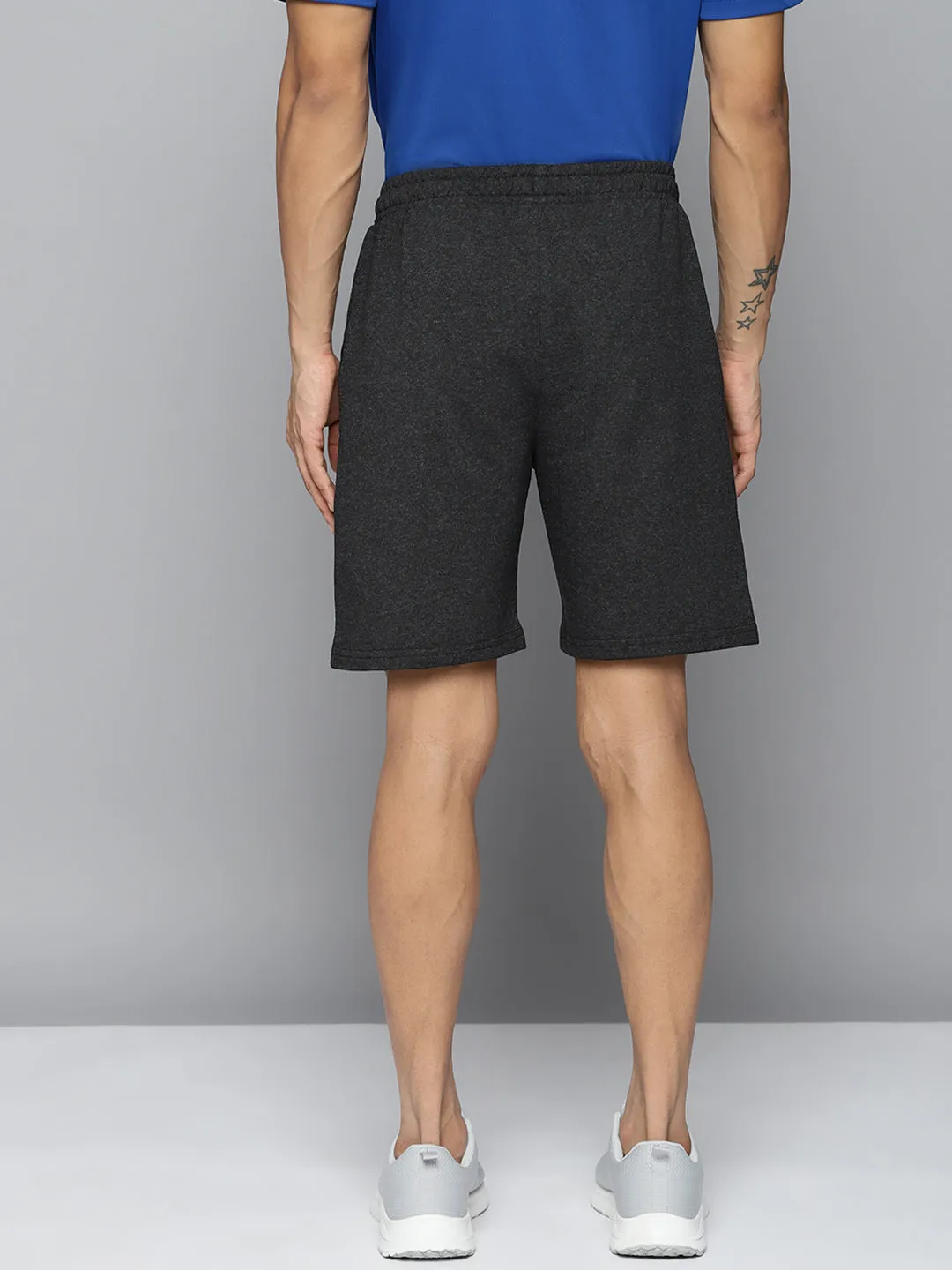 Alcis Men Charcoal Grey Solid Running Shorts