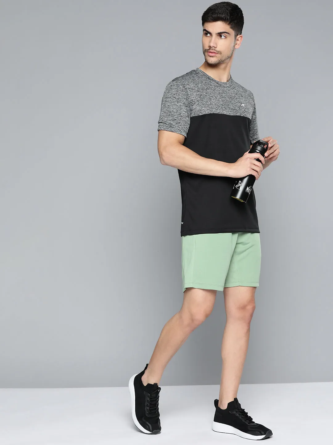 Alcis Men Colourblocked Anti Static Slim Fit Sports T-shirt