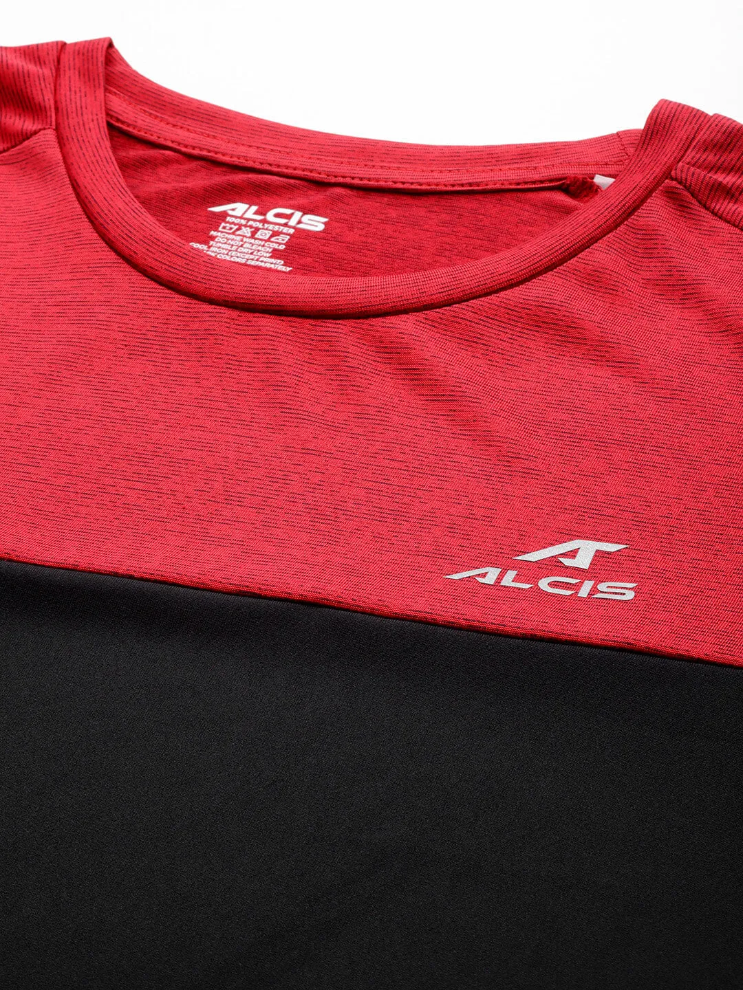 Alcis Men Colourblocked Anti Static Slim Fit T-shirt