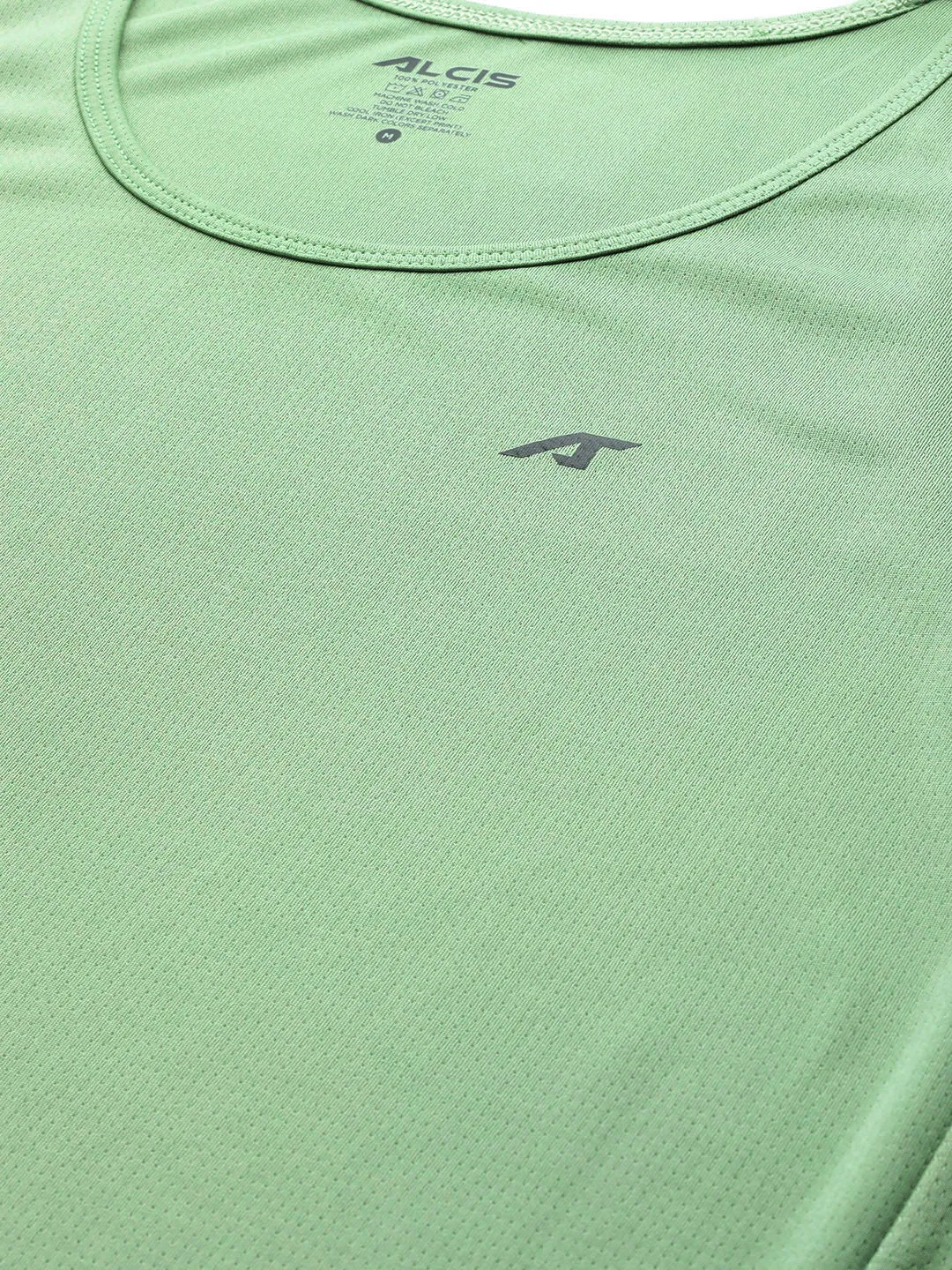 Alcis Men Green Anti Static Slim Fit T-shirt