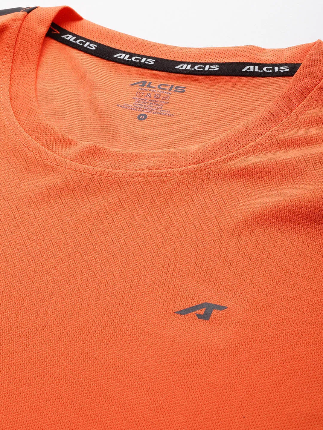 Alcis Men Orange Anti Static Slim Fit T-shirt