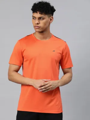 Alcis Men Orange Anti Static Slim Fit T-shirt