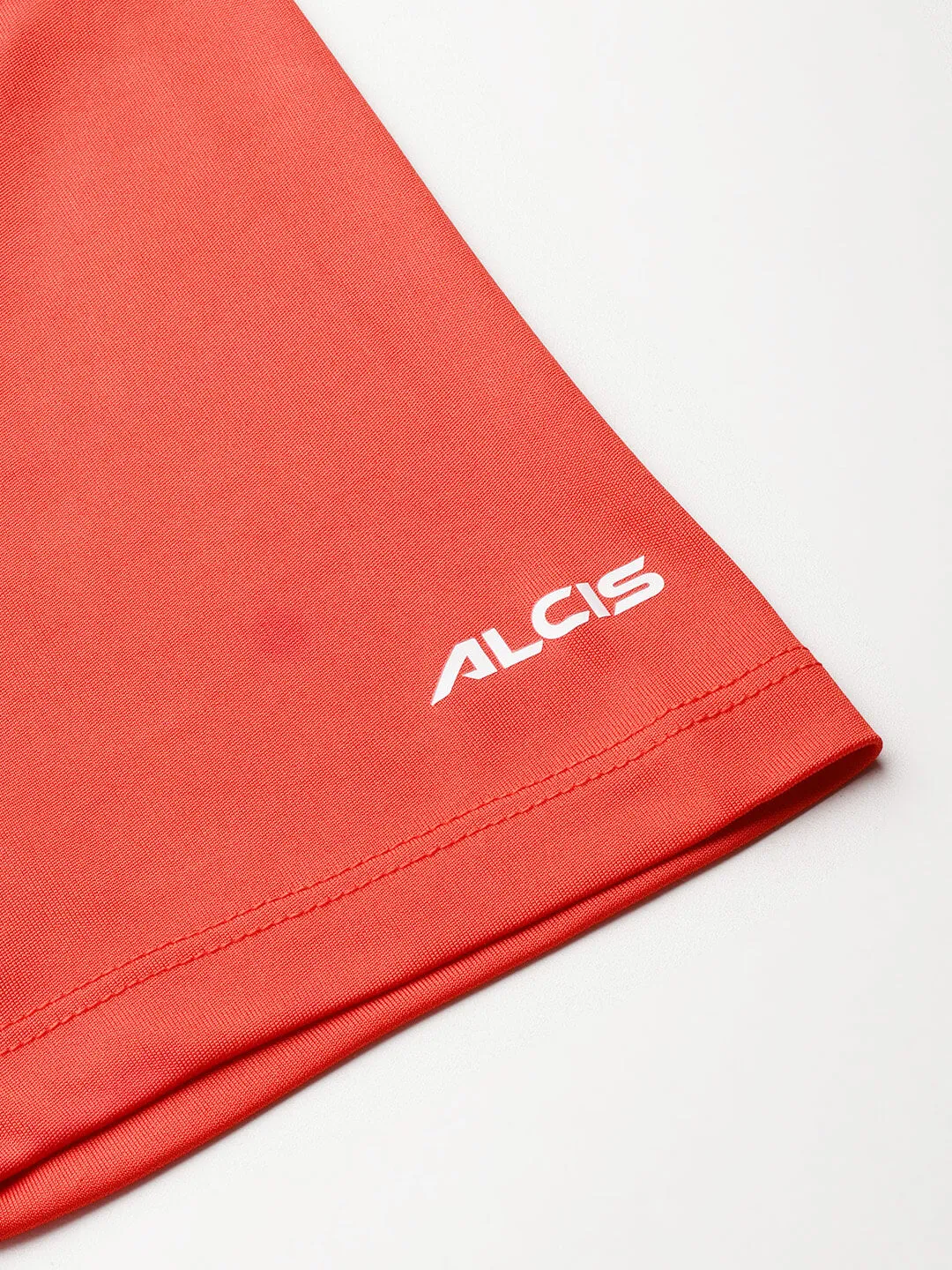 Alcis Men Red Typography Printed Anti Static Slim Fit Sports T-shirt