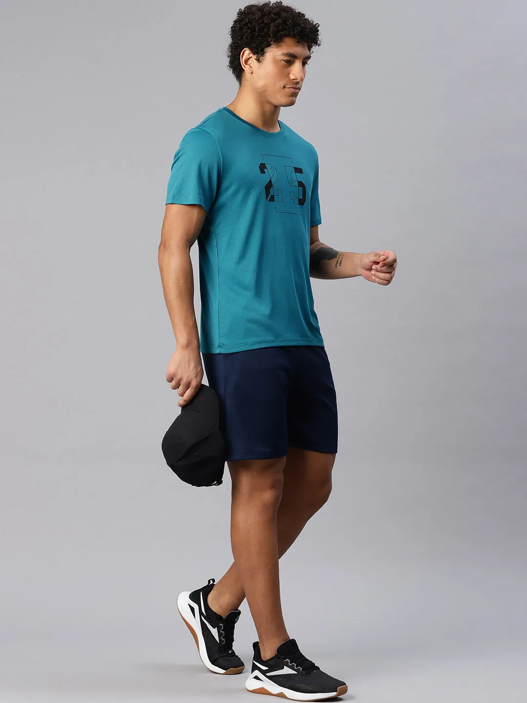 Alcis Men Typography Printed Anti Static Slim Fit T-shirt