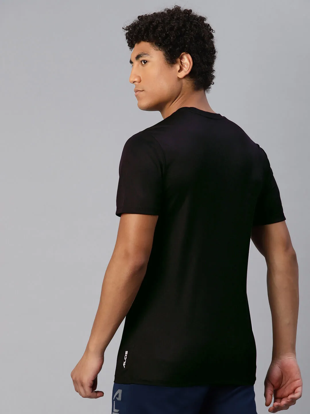 Alcis Men Typography Printed Anti Static Slim Fit T-shirt