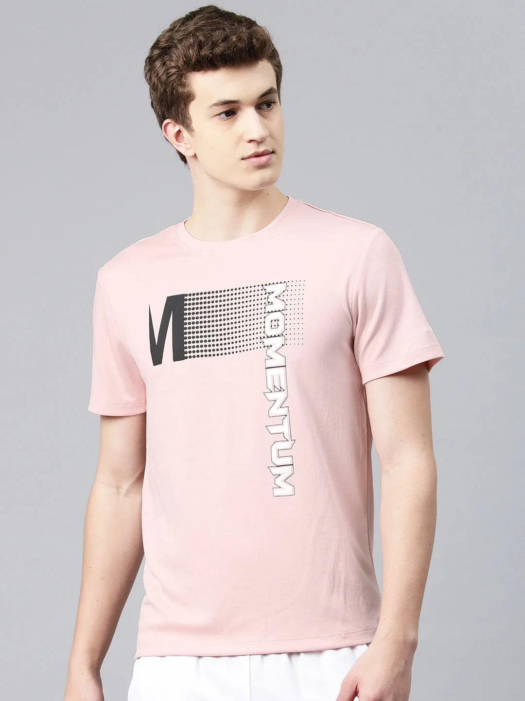 Alcis Men Typography Printed Anti Static Slim Fit T-shirt