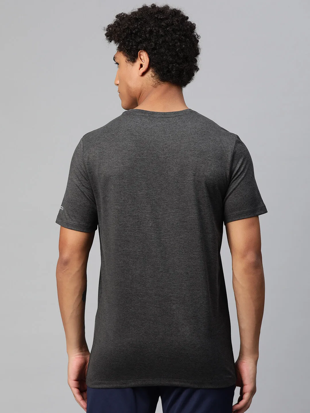Alcis Men Typography Printed Anti Static Slim Fit T-shirt