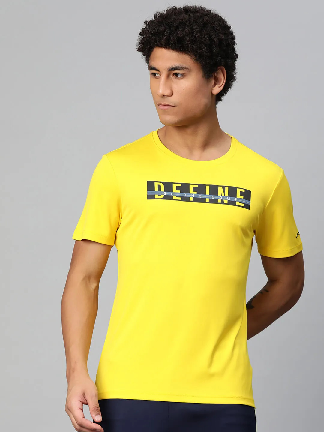 Alcis Men Typography Printed Anti Static Slim Fit T-shirt