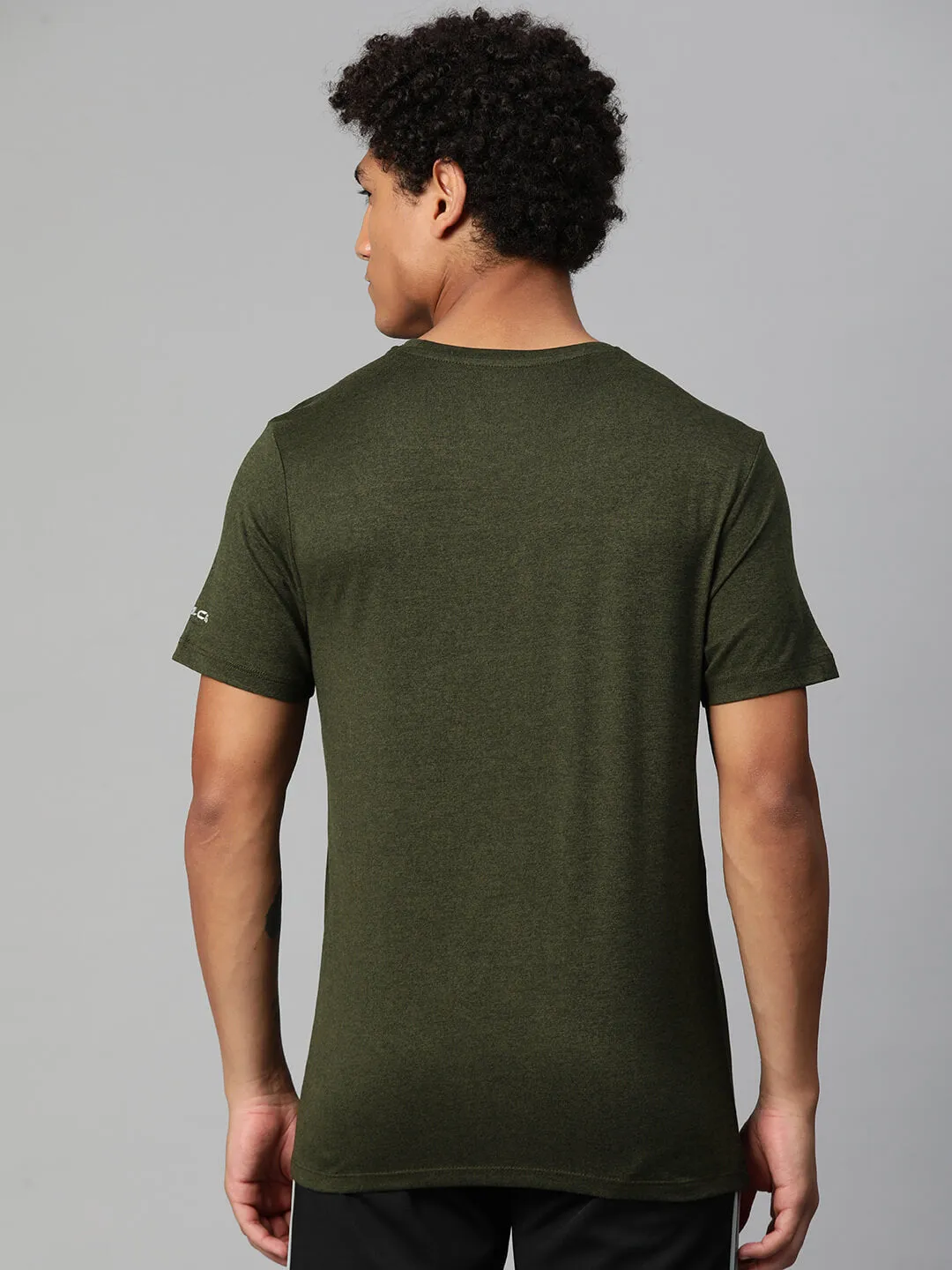 Alcis Men Typography Printed Anti Static Slim Fit T-shirt