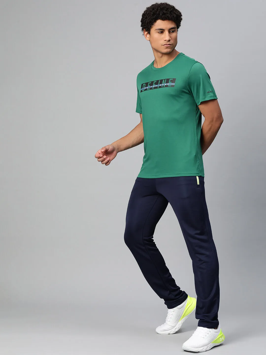 Alcis Men Typography Printed Anti Static Slim Fit T-shirt
