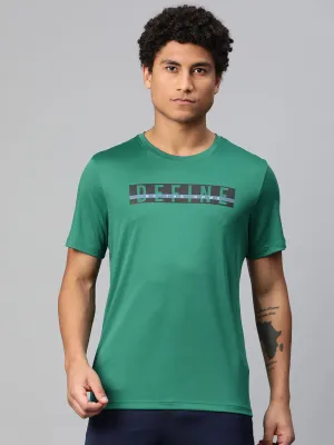 Alcis Men Typography Printed Anti Static Slim Fit T-shirt