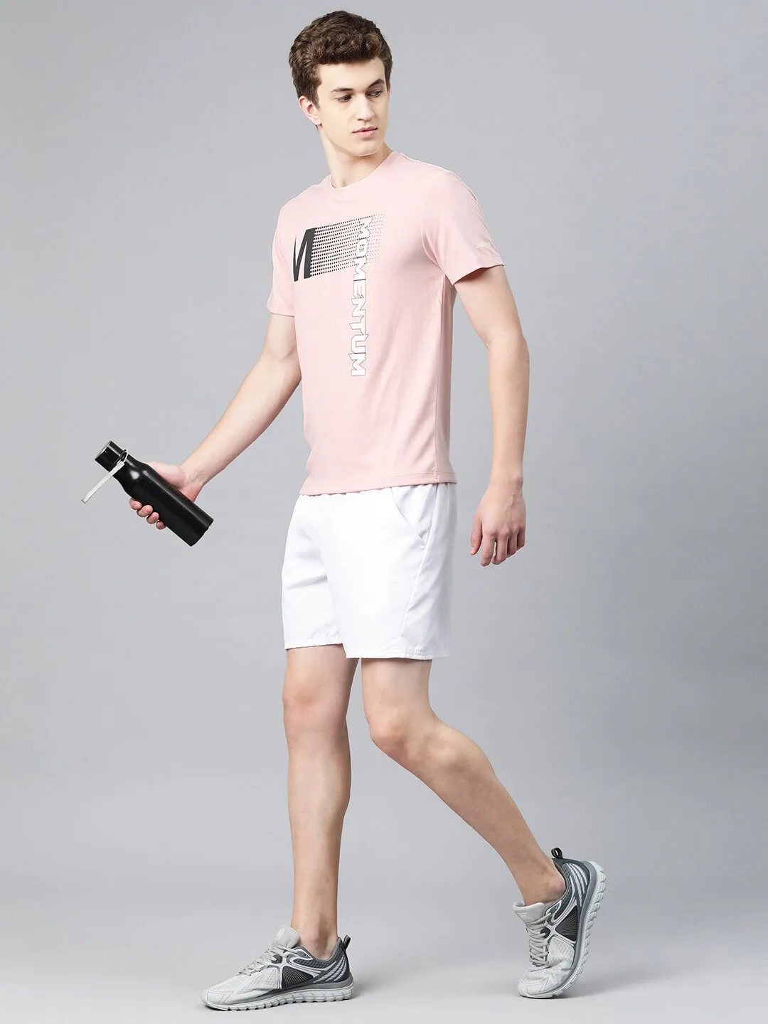 Alcis Men Typography Printed Anti Static Slim Fit T-shirt