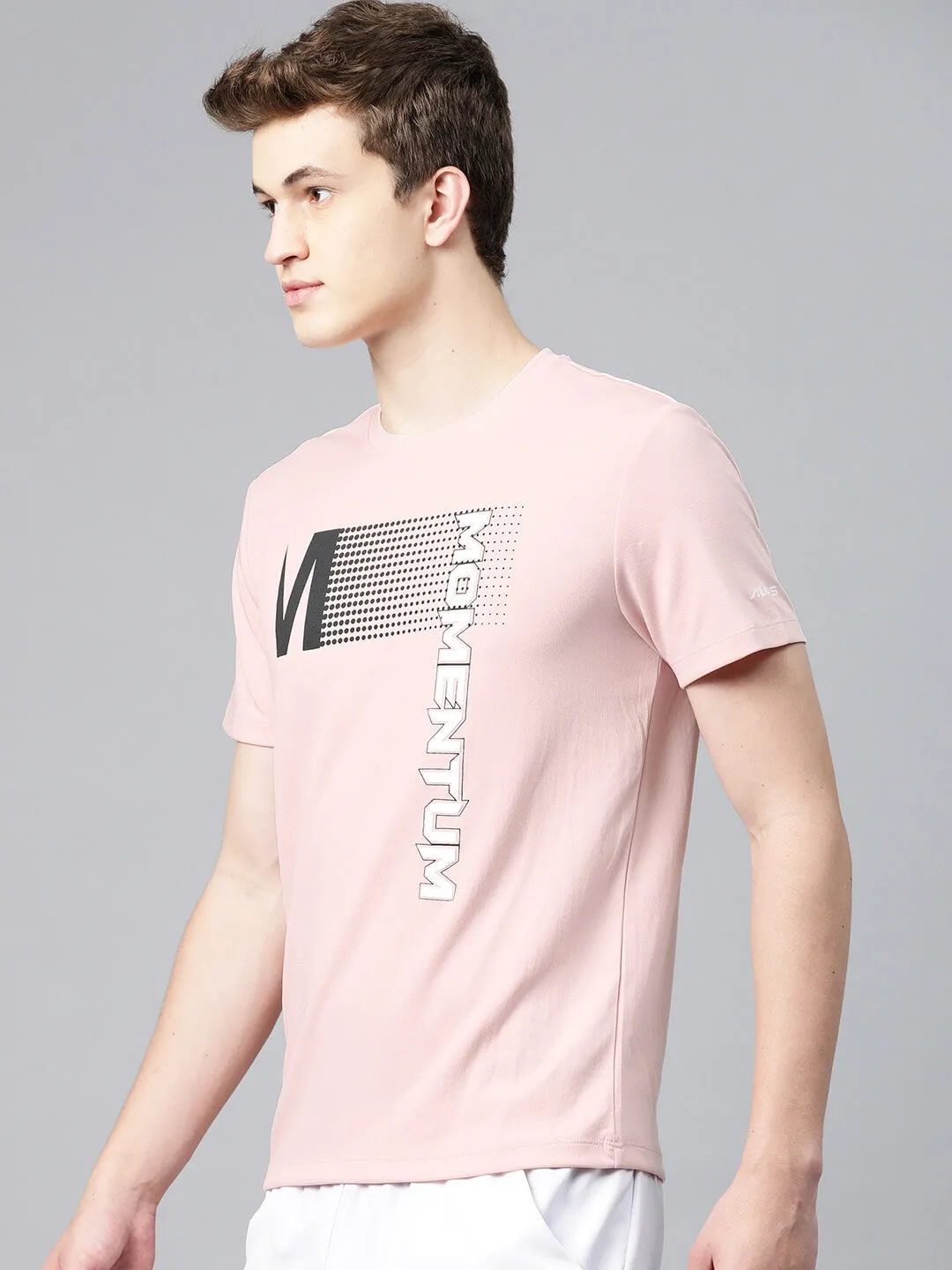 Alcis Men Typography Printed Anti Static Slim Fit T-shirt