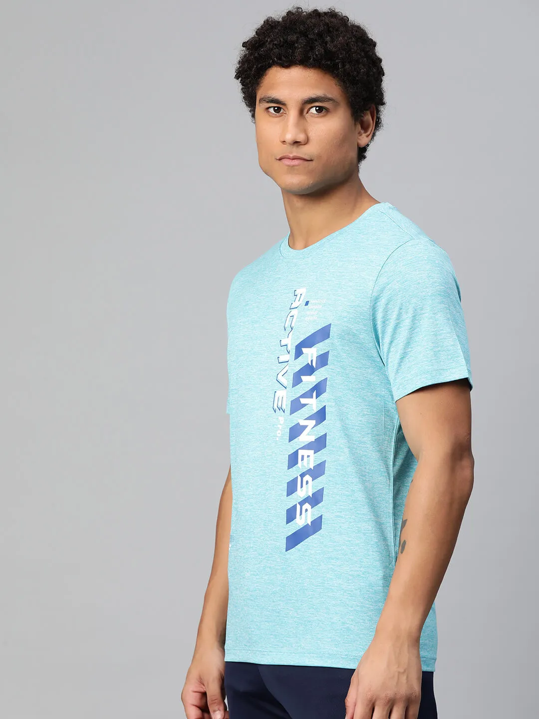 Alcis Men Typography Printed Anti Static Slim Fit T-shirt