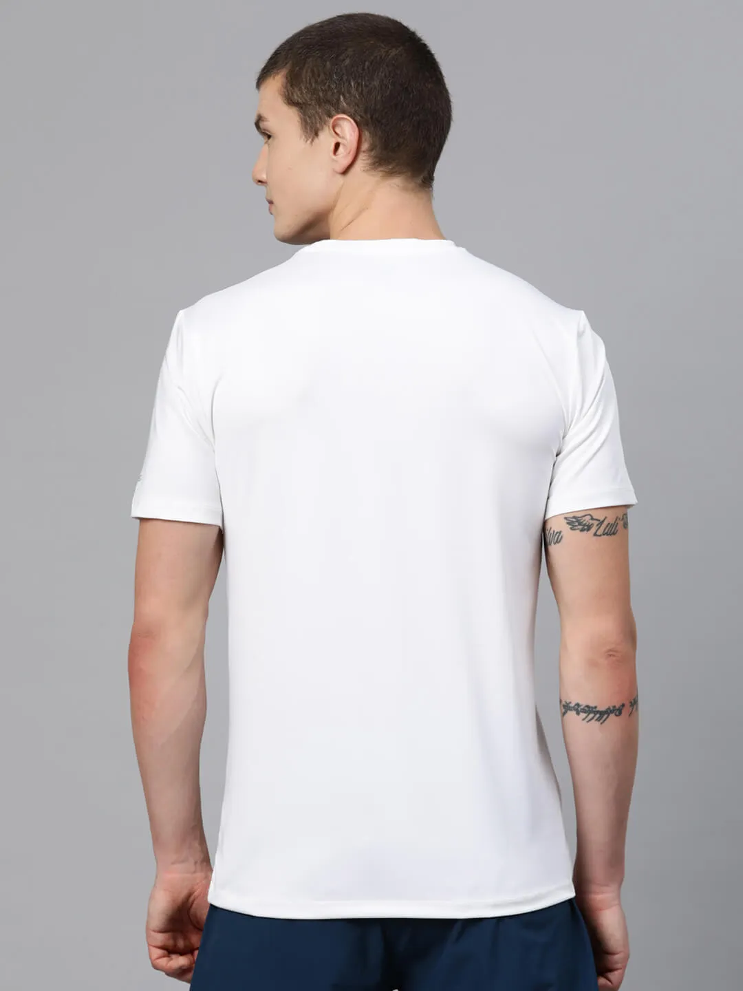 Alcis Men Typography Printed Anti Static Slim Fit T-shirt