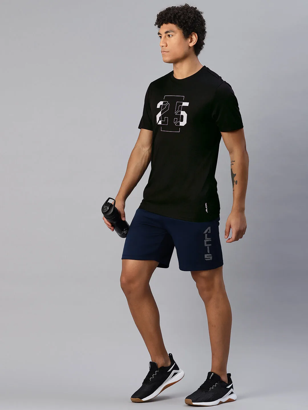 Alcis Men Typography Printed Anti Static Slim Fit T-shirt