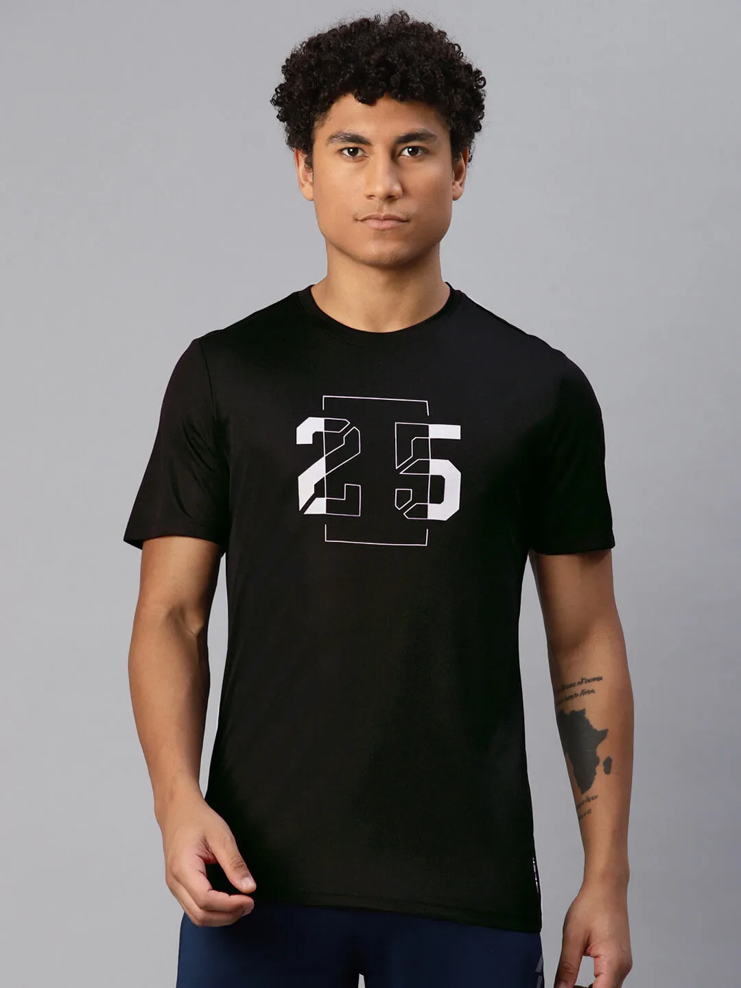 Alcis Men Typography Printed Anti Static Slim Fit T-shirt