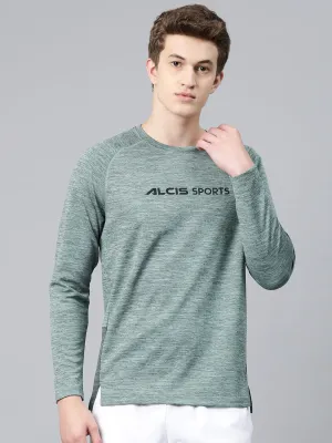 Alcis Men Typography Printed Dry Tech Slim Fit T-shirt