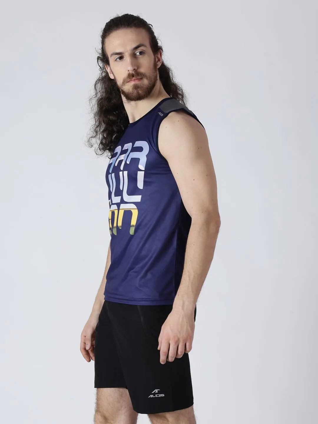 Alcis Navy Blue Running Tank