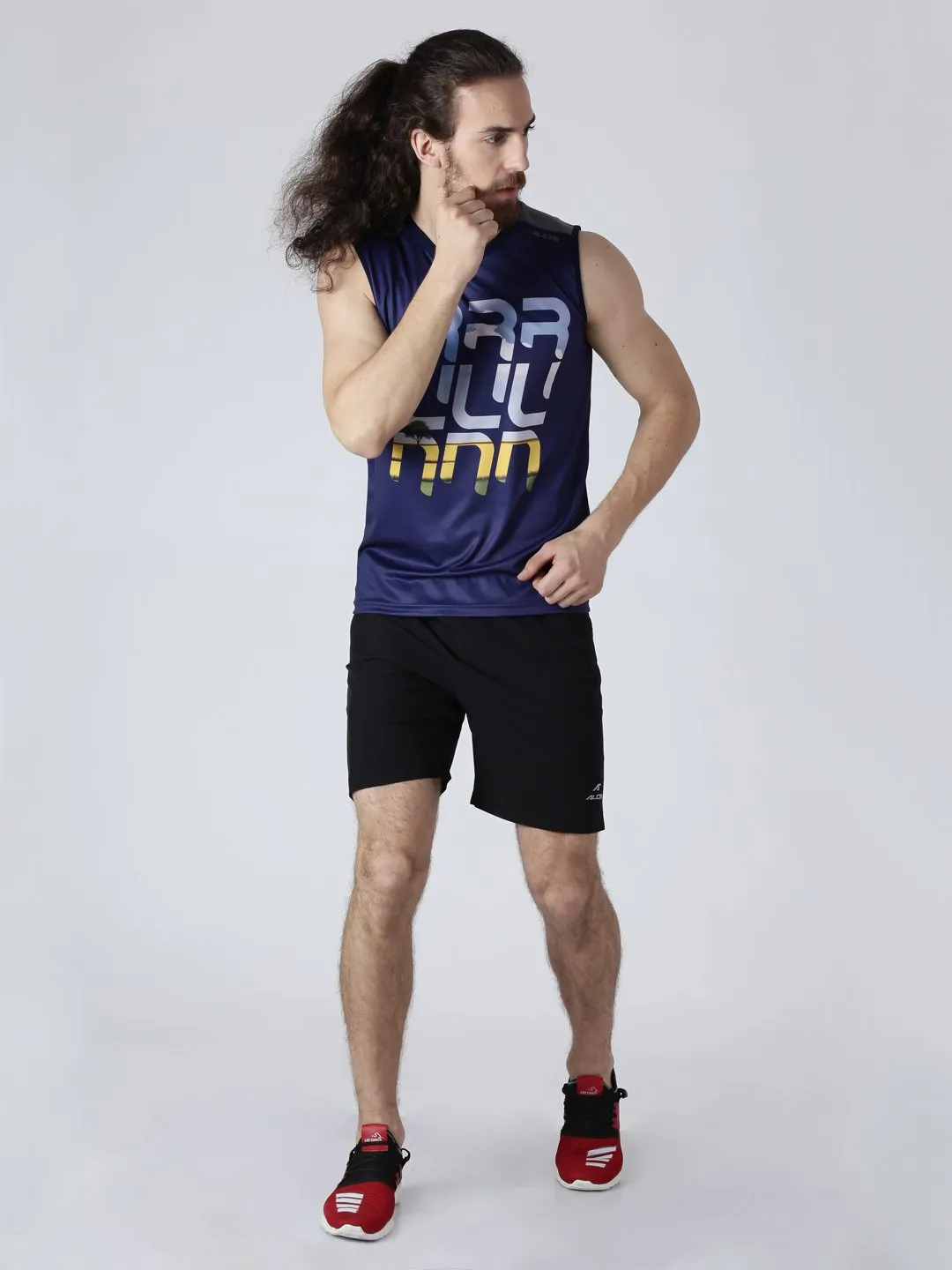 Alcis Navy Blue Running Tank