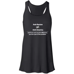 Anti-Racism Flowy Racerback Tank - Feminine - Choose Black or Red
