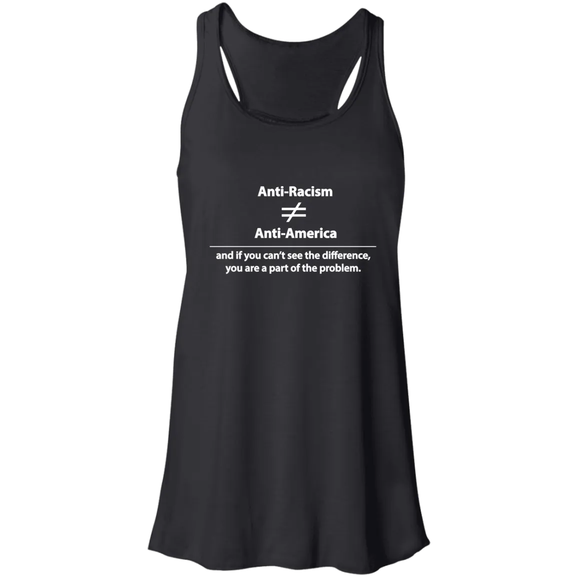 Anti-Racism Flowy Racerback Tank - Feminine - Choose Black or Red