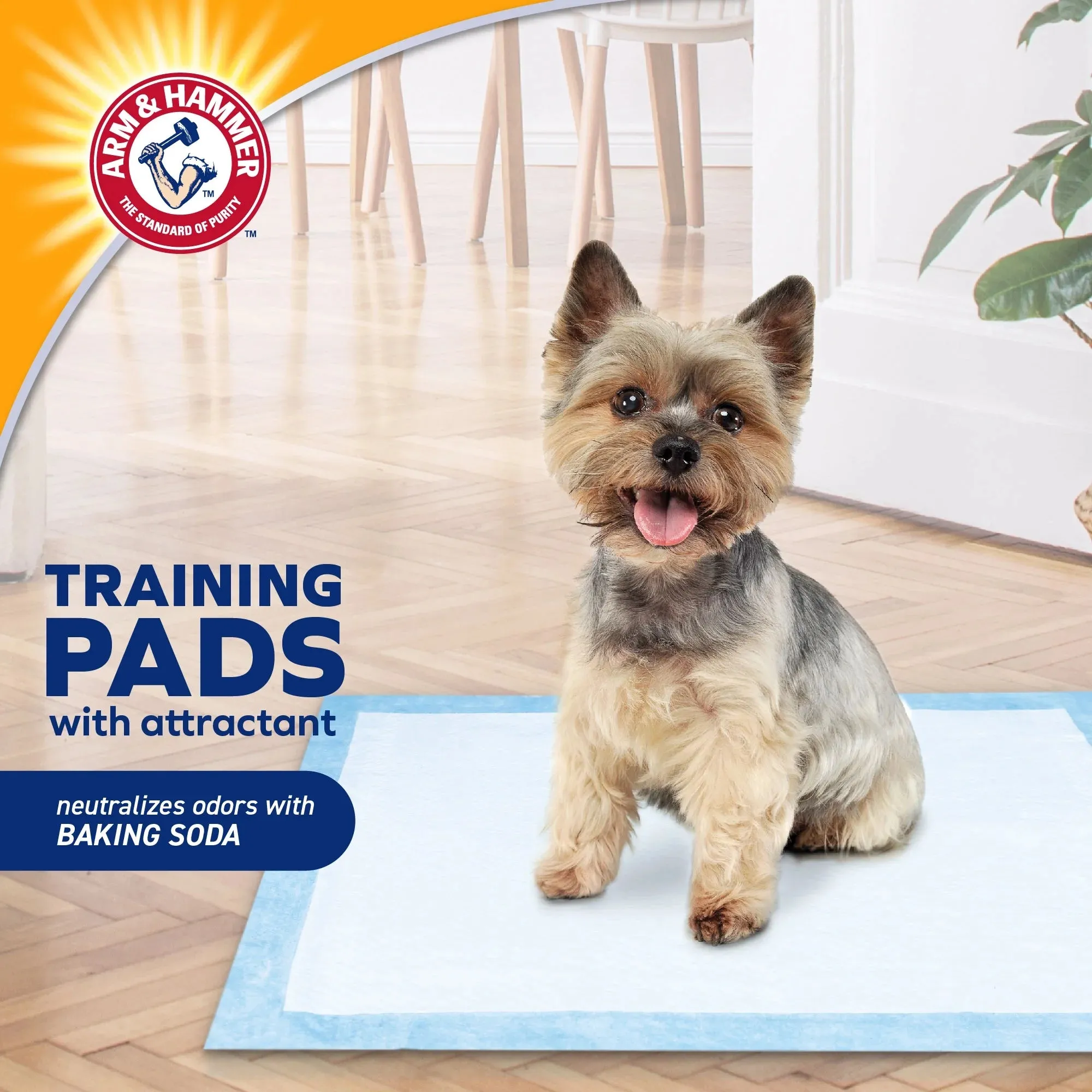 Arm and Hammer for  Dogs Puppy Training Pads with Attractant, Leak-Proof, Odor Control