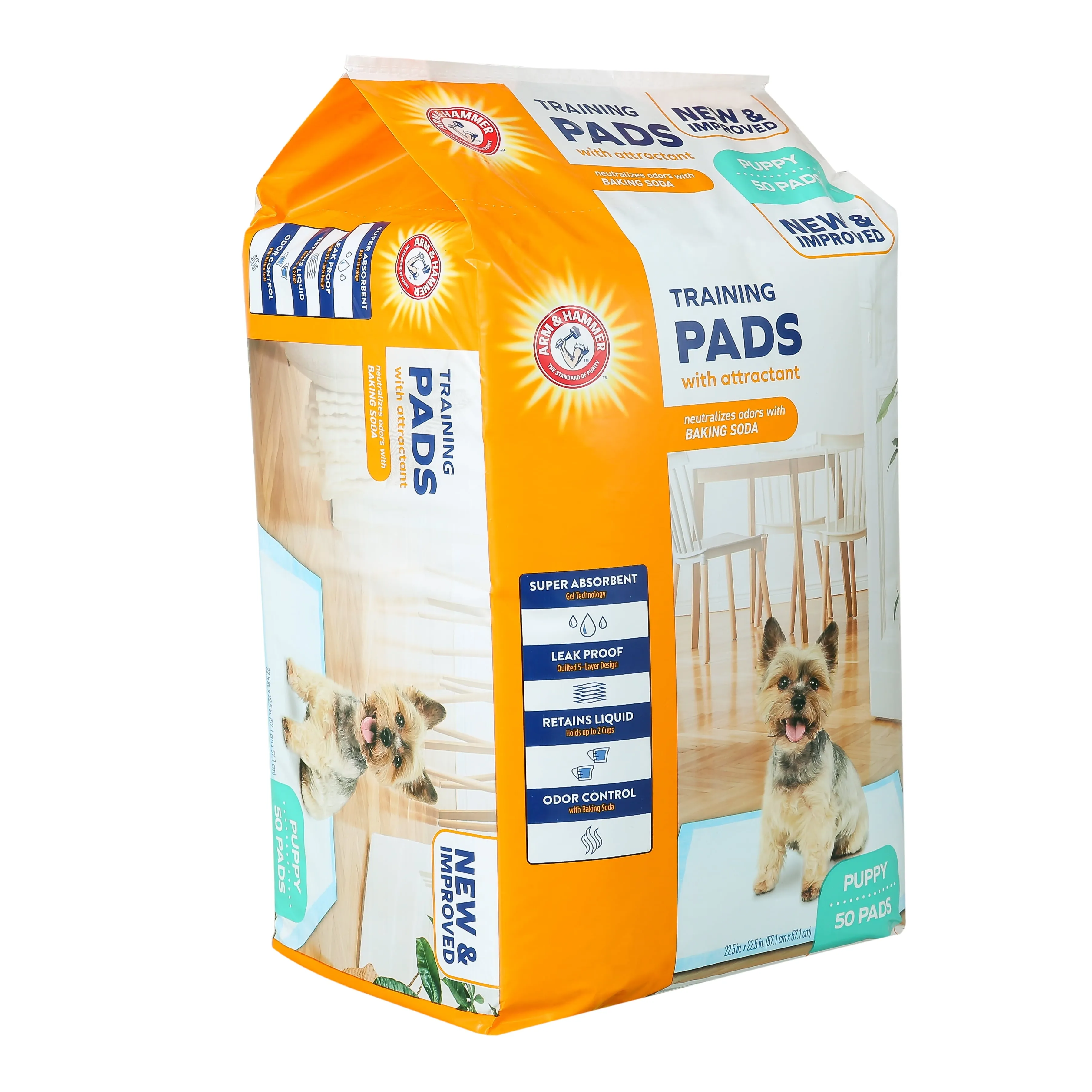 Arm and Hammer for  Dogs Puppy Training Pads with Attractant, Leak-Proof, Odor Control