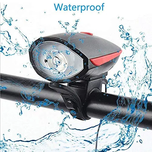 ASkyl Waterproof Rechargeable Bike Bicycle 3 Mode Light with Loud Horn (Multicolor)