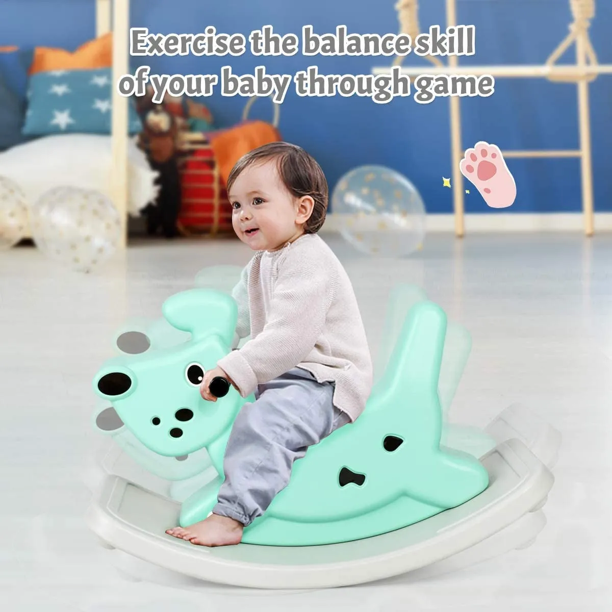 Baby & Toddler Rocking Horse Dog | Ride On Toy with Grip Handles | Music | Lights | 6-36m