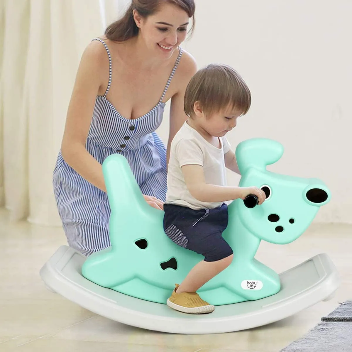 Baby & Toddler Rocking Horse Dog | Ride On Toy with Grip Handles | Music | Lights | 6-36m