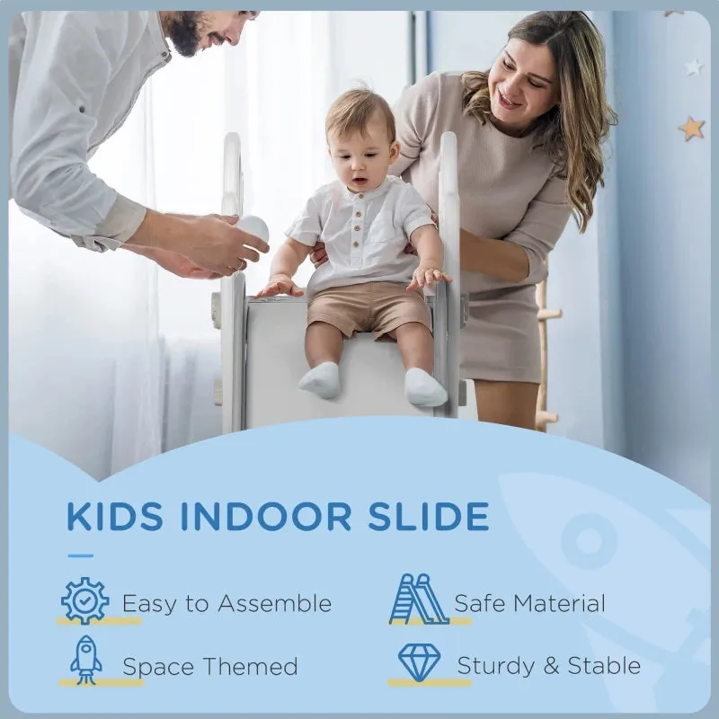 Baby and Toddler's First Slide | High Safety Rail | Indoor & Outdoor | Grey or Blue | 18m 